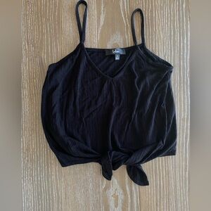 Lulus cropped tie front tank top